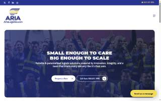 Aria Logistics website