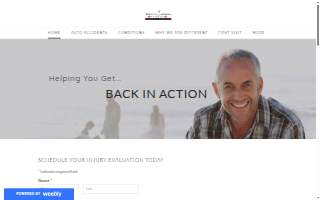 Back In Action Chiropractic website