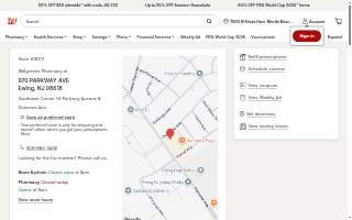 Walgreens Pharmacy of Ewing website