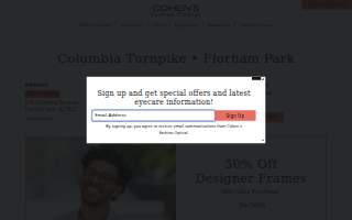 Cohen's Fashion Optical of Florham Park website