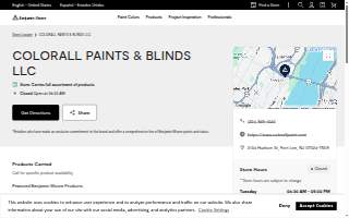 Colorall Paints and Blinds website