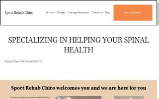 Sport Rehab Chiro website