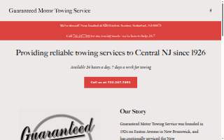 Guaranteed Motor Towing Services of Franklin website