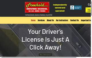 Freehold Driving School website