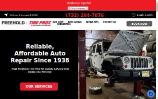 Freehold Tire Pros and Automotive Center website