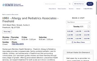 HMH - Allergy and Pediatrics Associates - Freehold website