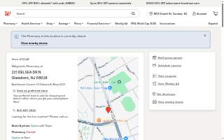 Walgreens Pharmacy of Glassboro website