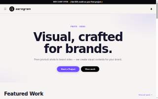 Zerogram Studio website