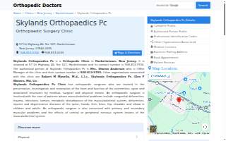 Skylands Orthopaedics website