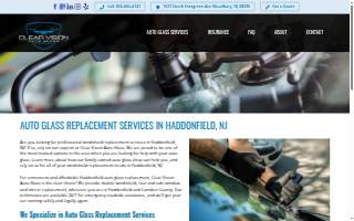 Clear Vision Auto Glass of Haddonfield website