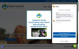 Deerwood Animal Hospital website