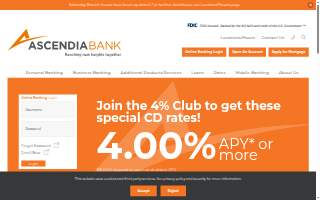 Ascendia Bank of Hawthorne website