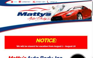 Matty's Auto Body website