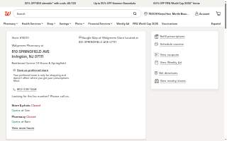 Walgreens Pharmacy of Irvington website
