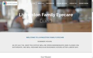 Livingston Family Eyecare website