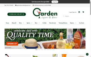 Garden Liquors and Wines website