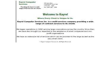 Kayrel Computer Services Inc of Long Branch website
