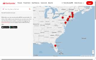 Santander Bank Branch of Manalapan website
