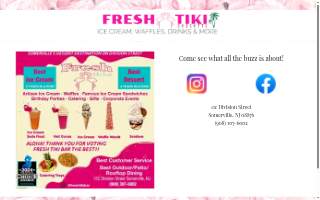 Fresh Tiki Bar Award Winning Ice Cream Shop website