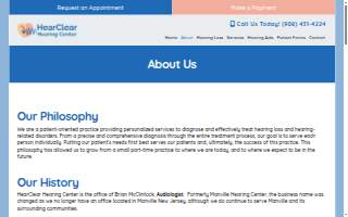 HearClear Hearing Center website
