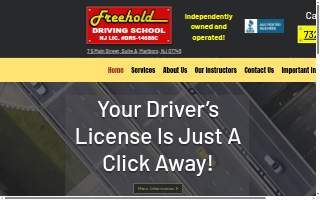 Freehold Driving School website