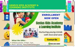 Genius Kids Academy website