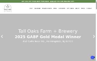 Tall Oaks Farm + Brewery website