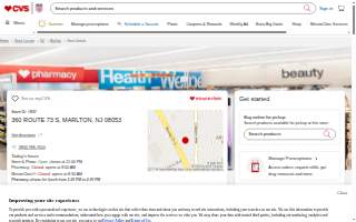 MinuteClinic at CVS of Marlton website