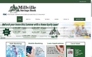 Millville Savings Bank website