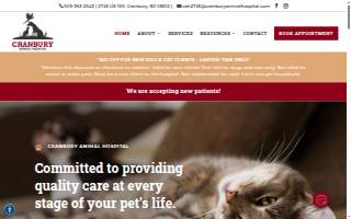 Cranbury Animal Hospital website