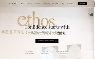 Ethos Aesthetics + Wellness of Morristown website