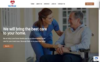 Unity Love Home Healthcare website