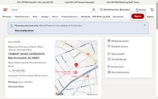 Walgreens Pharmacy at Robert Wood Johnson University Hosp website