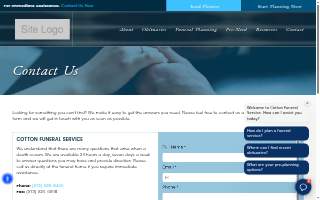 Cotton Funeral Services website