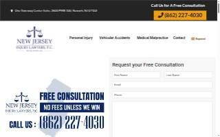 New Jersey Injury Lawyers P.C. website