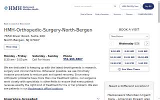 HMH - Orthopedic Surgery - North Bergen website