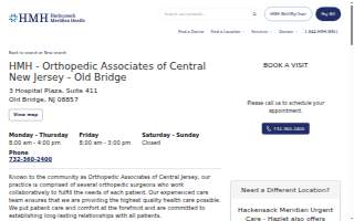 HMH - Orthopedics - Old Bridge website