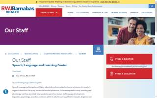 Cooperman Barnabas Medical Center Adult Speech Department website