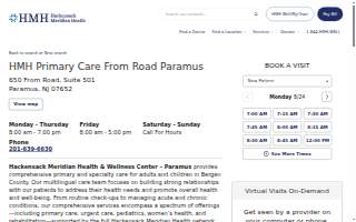 HMH Primary Care - From Road - Paramus website