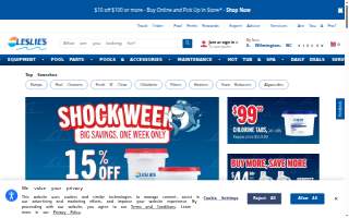 Leslie's Pool Supplies of Parsippany website