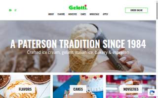 Gelotti Ice Cream website