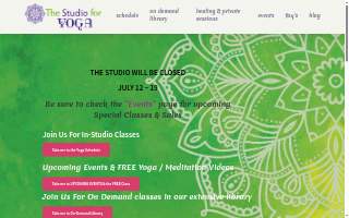The Studio for Yoga website