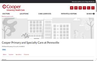 Cooper Internal Medicine and Specialty Care at Pennsville website
