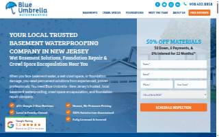 Blue Umbrella Waterproofing of Piscataway website