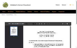 Children's Corner Preschool River website