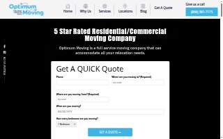 Optimum Moving of Plainfield website