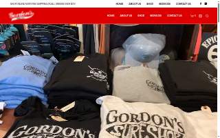 Gordons Surf Shop website