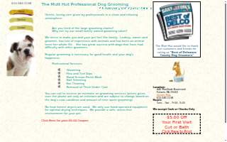 The Mutt Hut Dog Grooming website