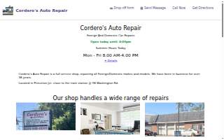 Cordero's Auto Repair website