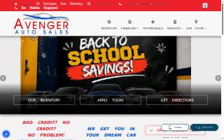 Avenger Auto Sales website
